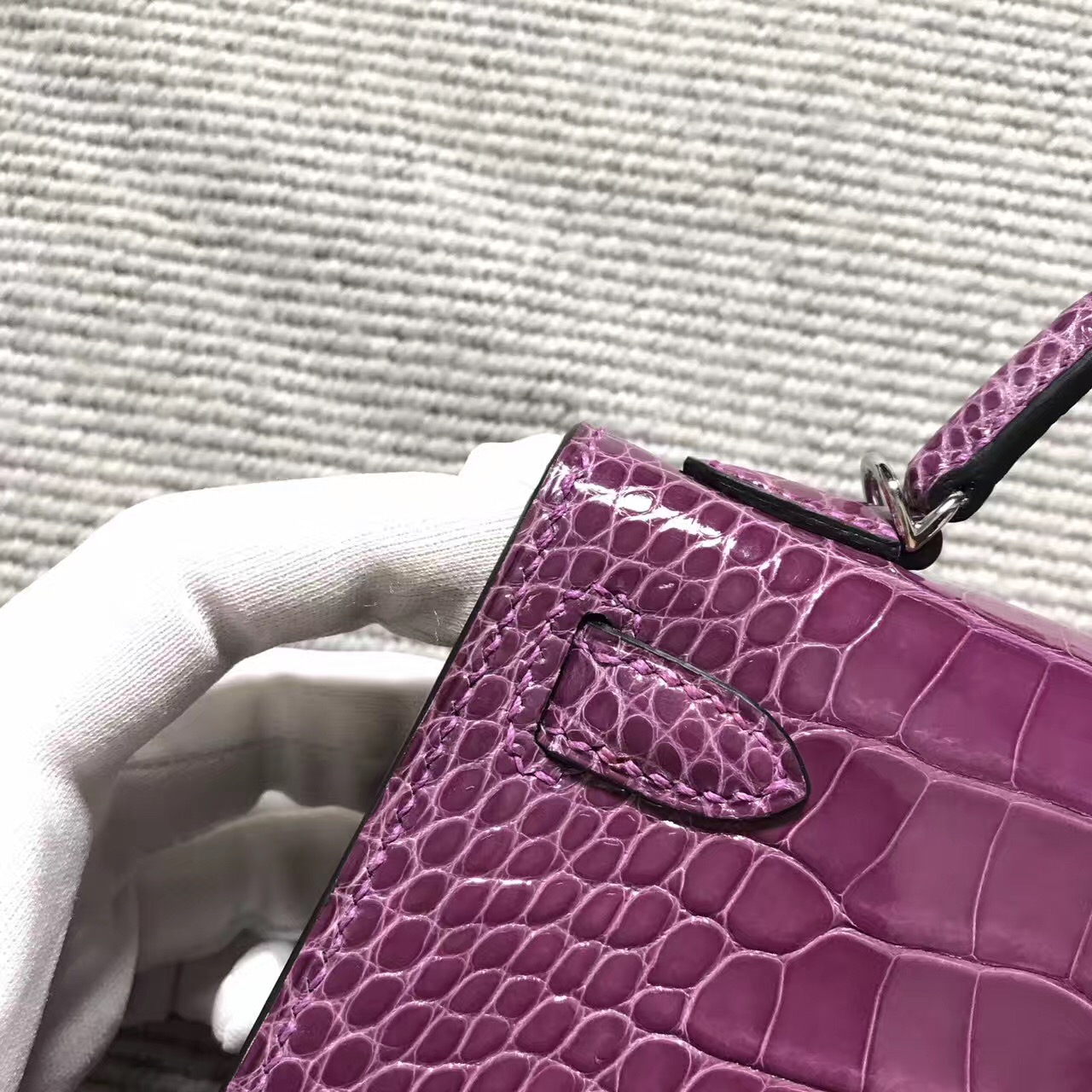 Hermès（爱马仕） Mini Kelly迷你凯莉 美洲紫色 银扣 2代