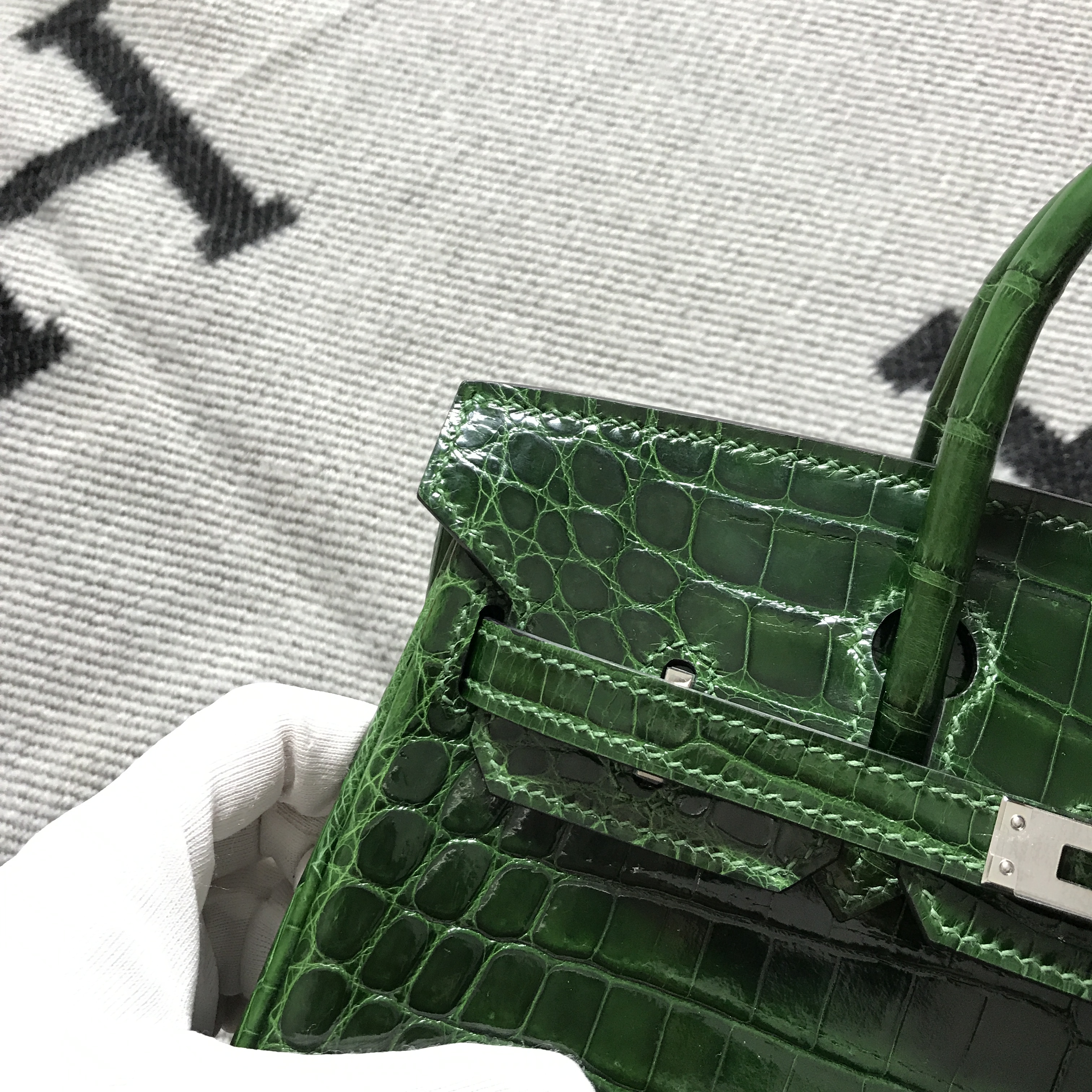 Hermès（爱马仕）Birkin 铂金包 翡翠绿 银扣 25cm