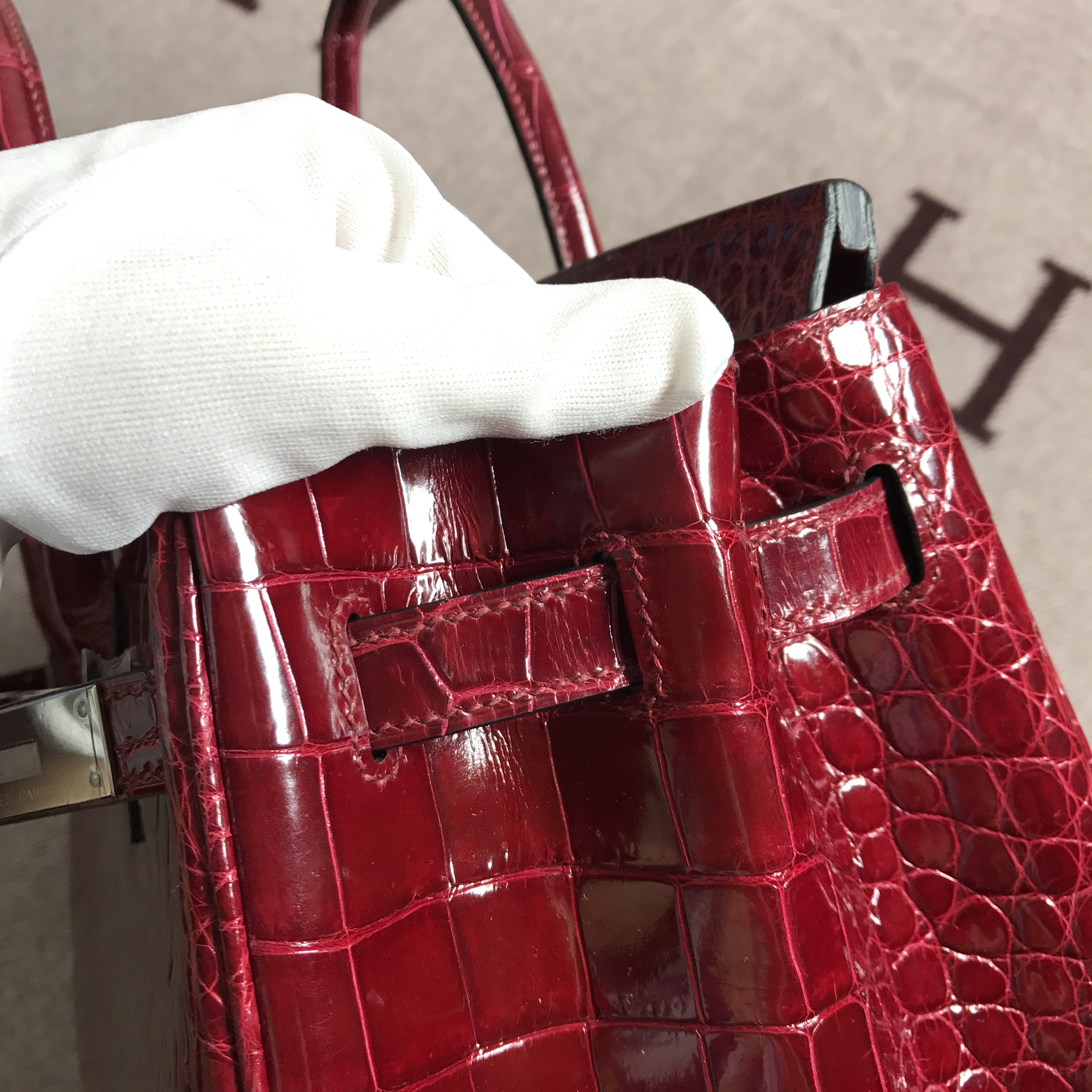 Hermès（爱马仕）Birkin 铂金包 大红色 银扣 35cm