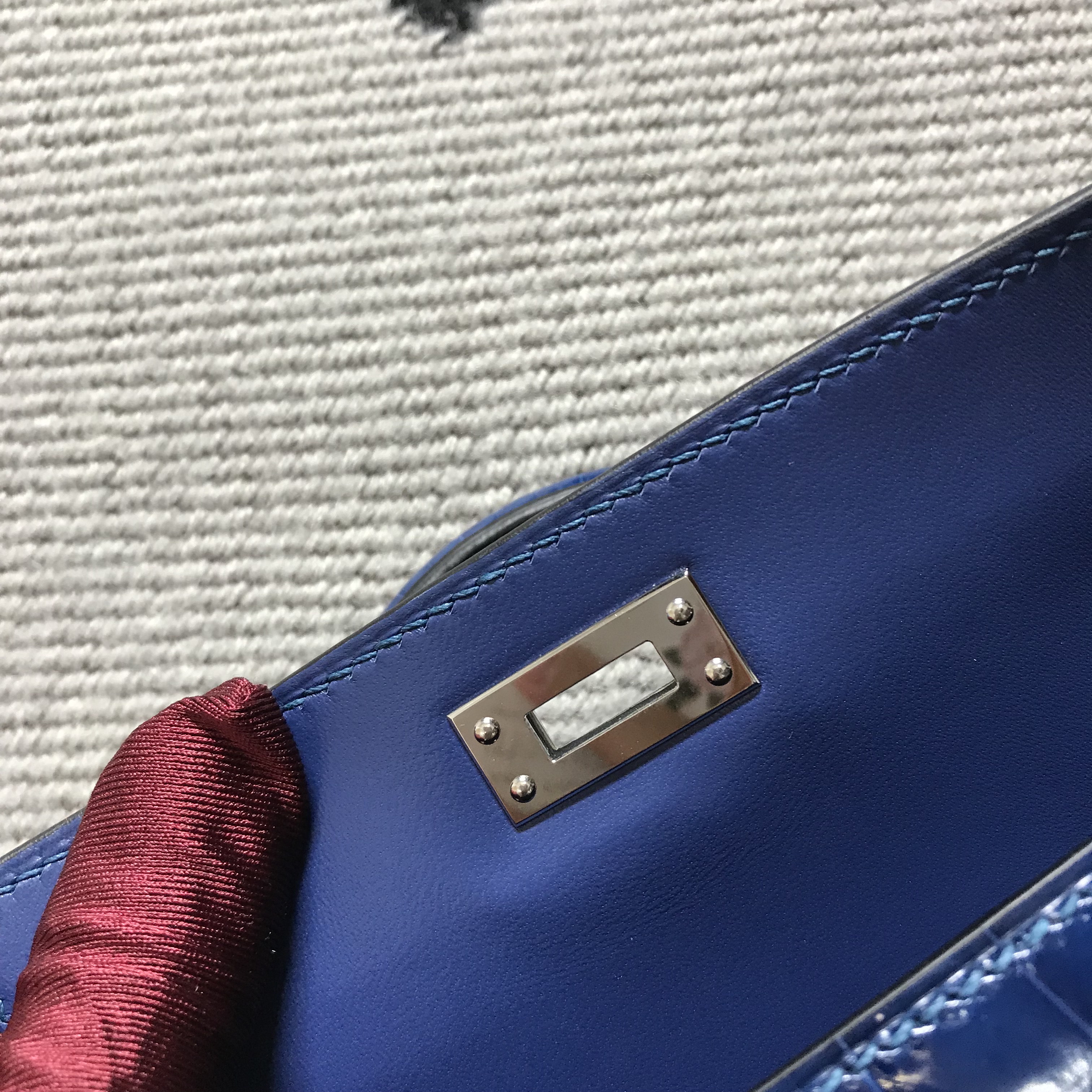 Hermès（爱马仕） Mini Kelly迷你凯莉 宝蓝色 银扣 2代