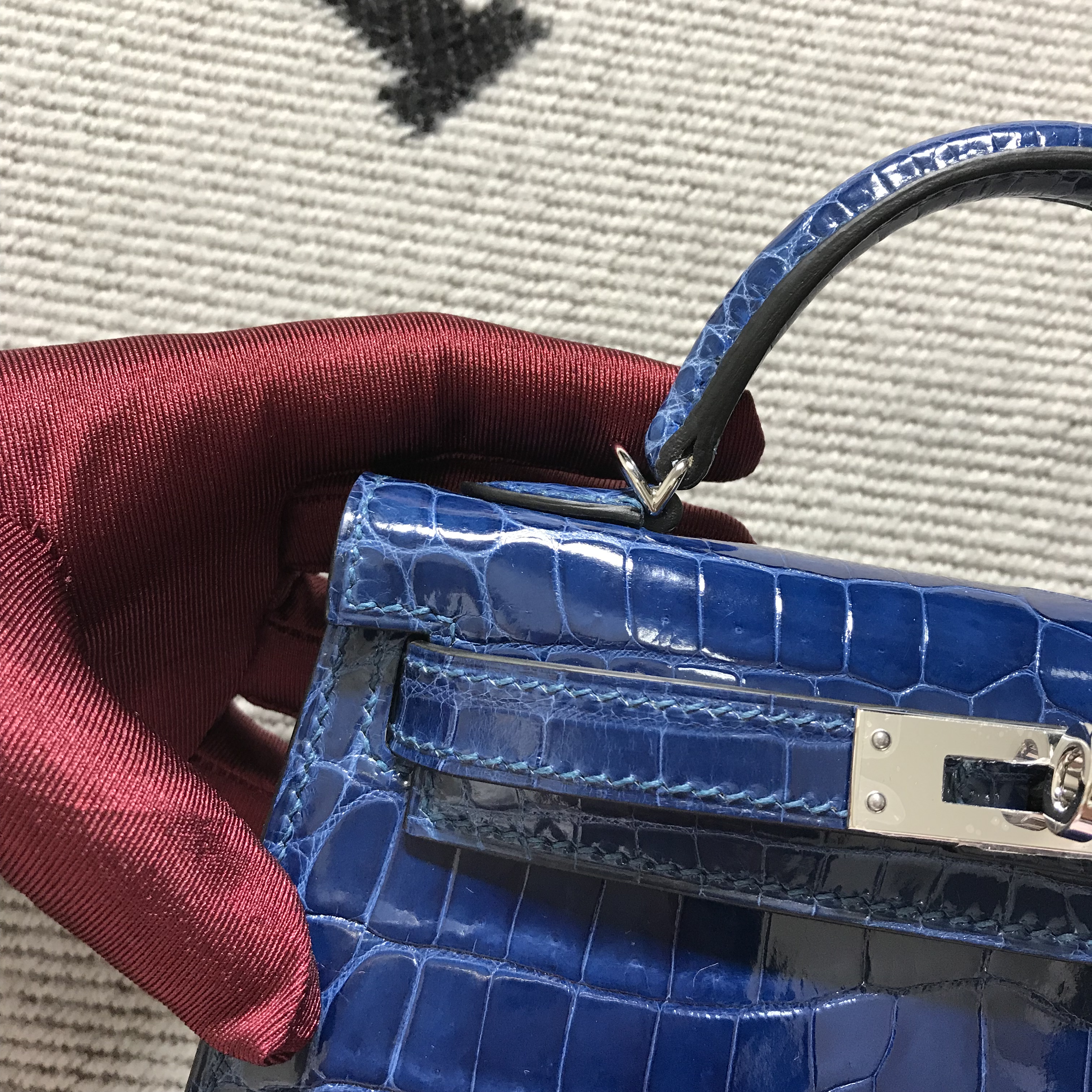 Hermès（爱马仕） Mini Kelly迷你凯莉 宝蓝色 银扣 2代