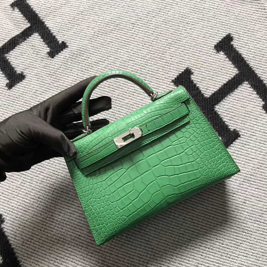 Hermès（爱马仕） Mini Kelly迷你凯莉 美洲仙人掌绿 银扣 2代