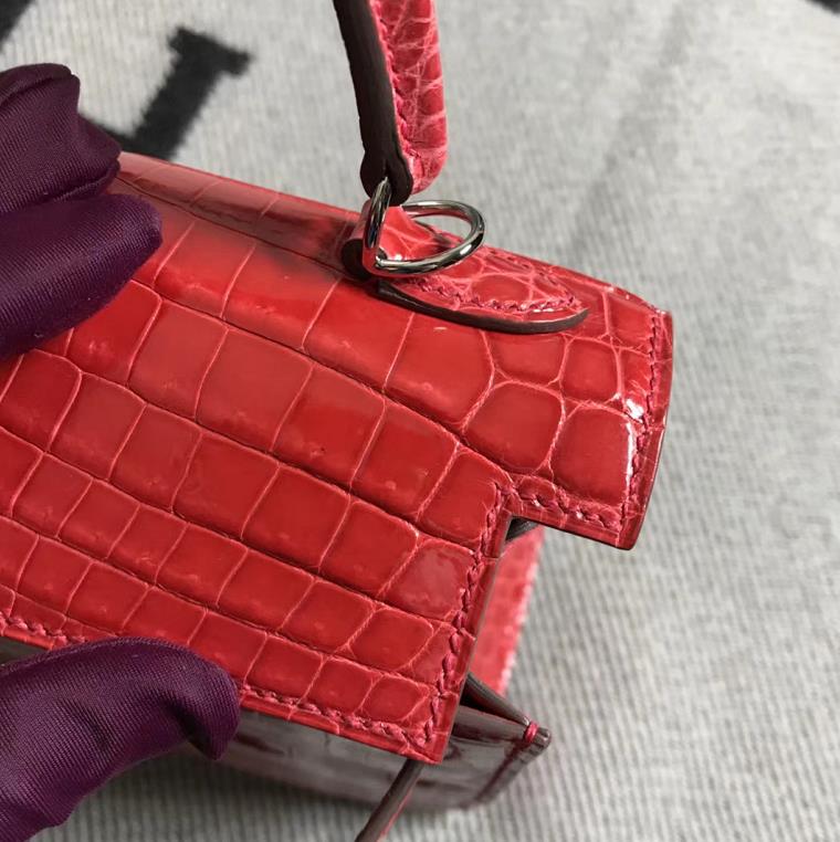 Hermès（爱马仕） Kelly凯莉包 法拉利红  银扣 25cm