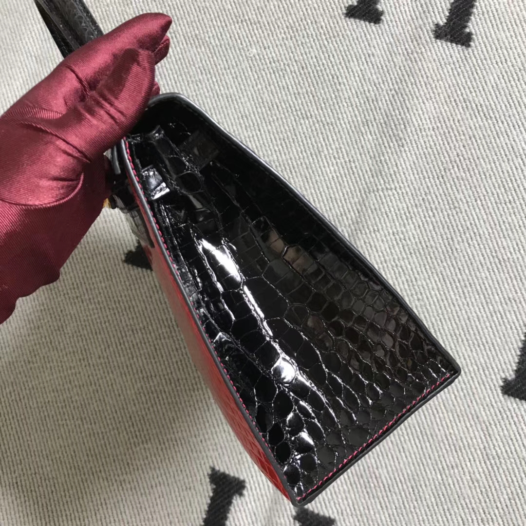 Hermès（爱马仕） Kelly凯莉包 K25西瓜红配色 银扣 25cm
