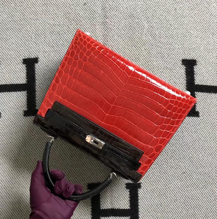 Hermès(爱马仕) Kelly凯莉包 大红配色 银扣 25cm-拉尔森鳄鱼皮具定制 - 爱马仕包包官网 Hermès(爱马仕) Kelly凯莉包 大红配色 银扣 25cm