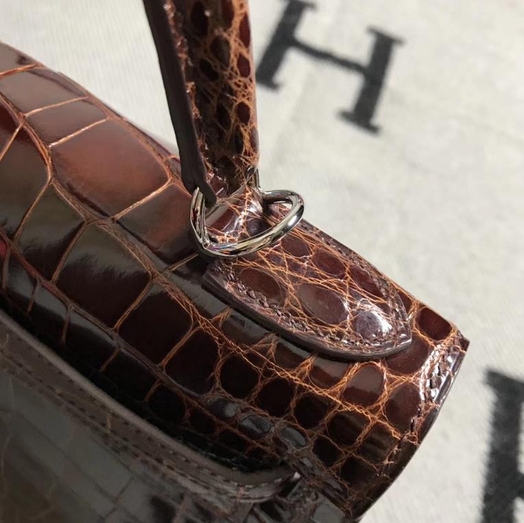 Hermès（爱马仕） Kelly凯莉包 美洲咖啡色  银扣 28cm