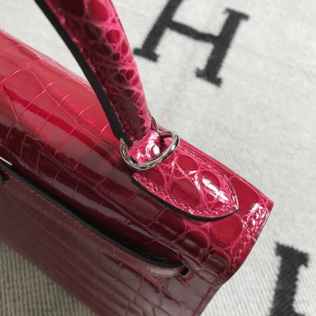 Hermès（爱马仕） Kelly凯莉包 宝石红 银扣 28cm