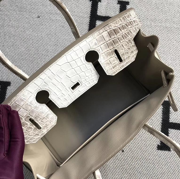 Hermès(爱马仕)Birkin 铂金包 喜马拉雅 银扣 30cm-拉尔森鳄鱼皮具定制 - 爱马仕包包官网 Hermès(爱马仕)Birkin 铂金包 喜马拉雅 银扣 30cm