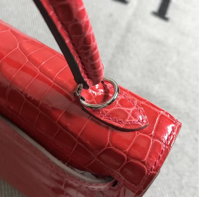 Hermès（爱马仕） Kelly凯莉包 法拉利红  银扣 25cm