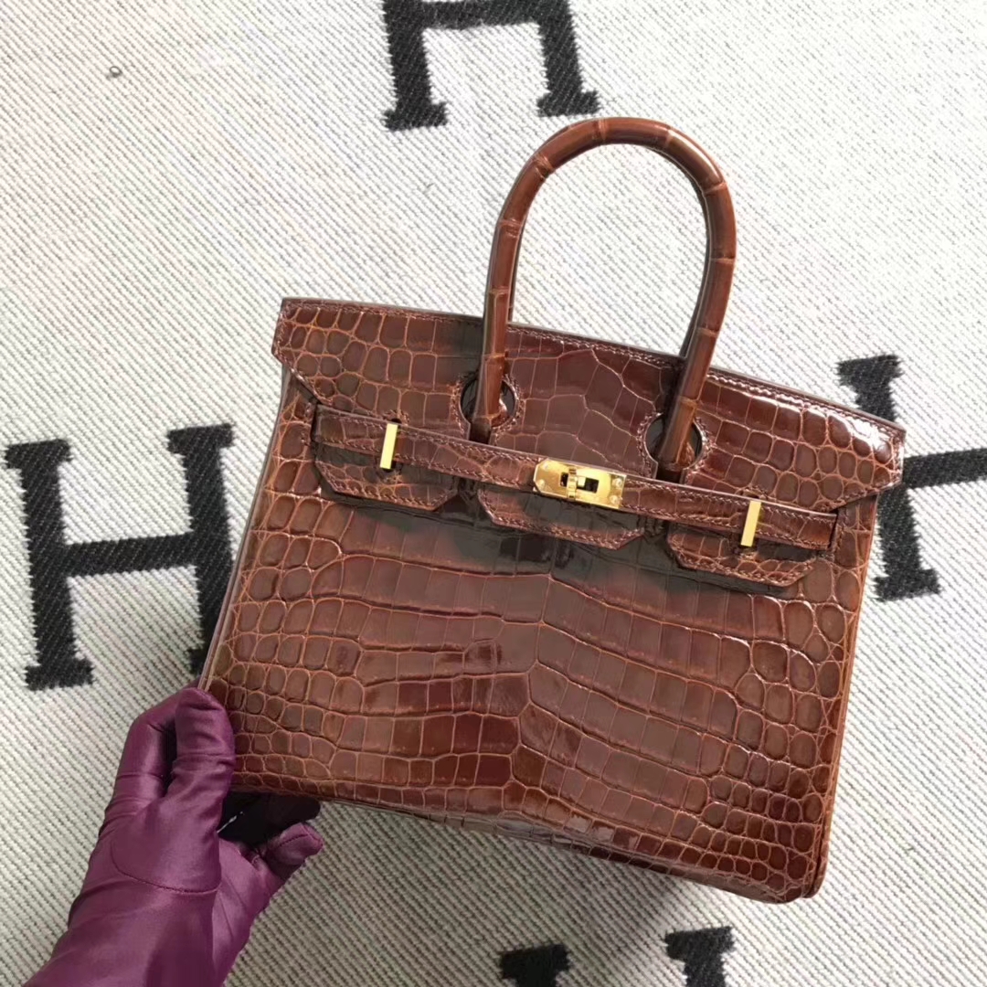Hermès(爱马仕)亮面鳄鱼birkin 25 咖啡色 银扣 超美的-拉尔森鳄鱼皮具定制 - 爱马仕包包官网 Hermès(爱马仕)亮面鳄鱼birkin 25 咖啡色 银扣 超美的
