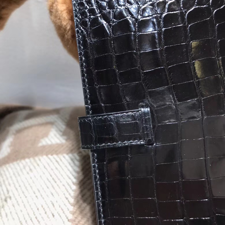 Hermès（爱马仕）bearn两折钱夹光面黑色 nior ck89 金扣 最经典不衰的颜色