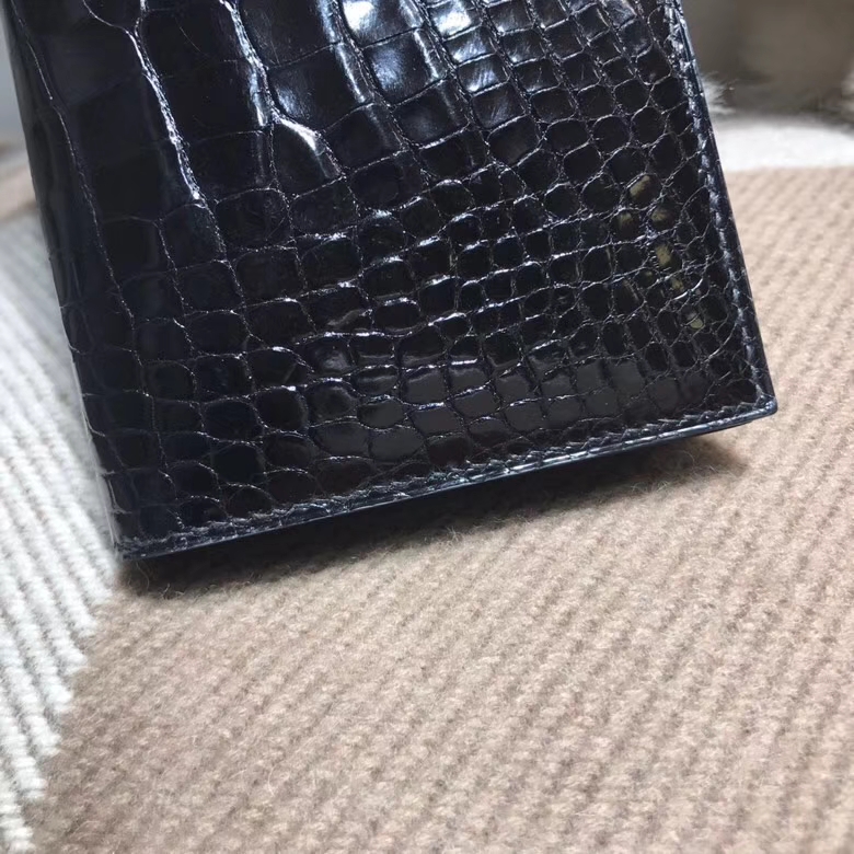 Hermès（爱马仕）bearn两折钱夹光面黑色 nior ck89 金扣 最经典不衰的颜色