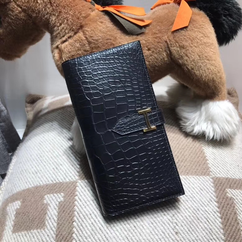 Hermès（爱马仕）bearn两折钱夹雾面黑金 nior ck89 经典不衰的颜色
