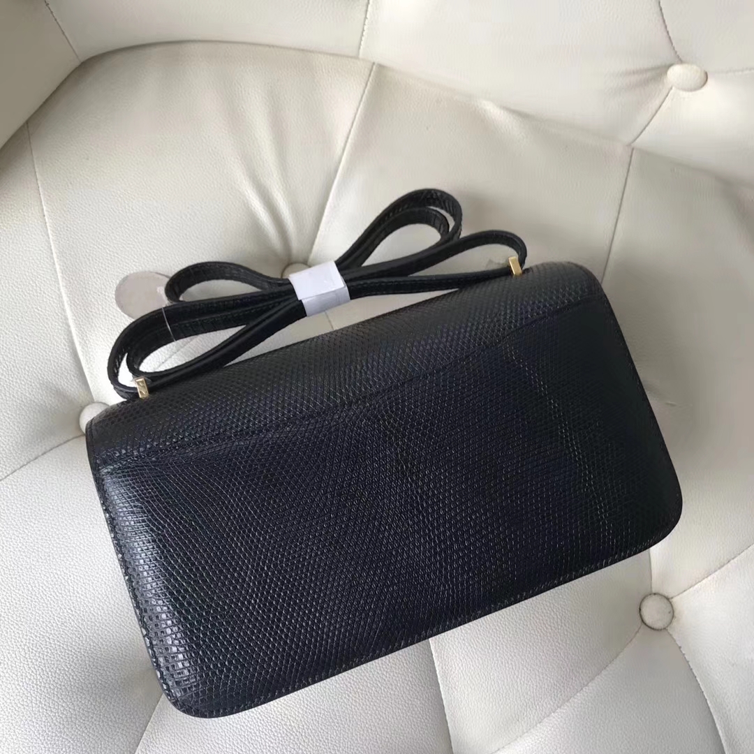 Hermès（爱马仕）Constance26cm lizard 进口蜥蜴皮 ck89黑色 蜡线全手工 接受定制
