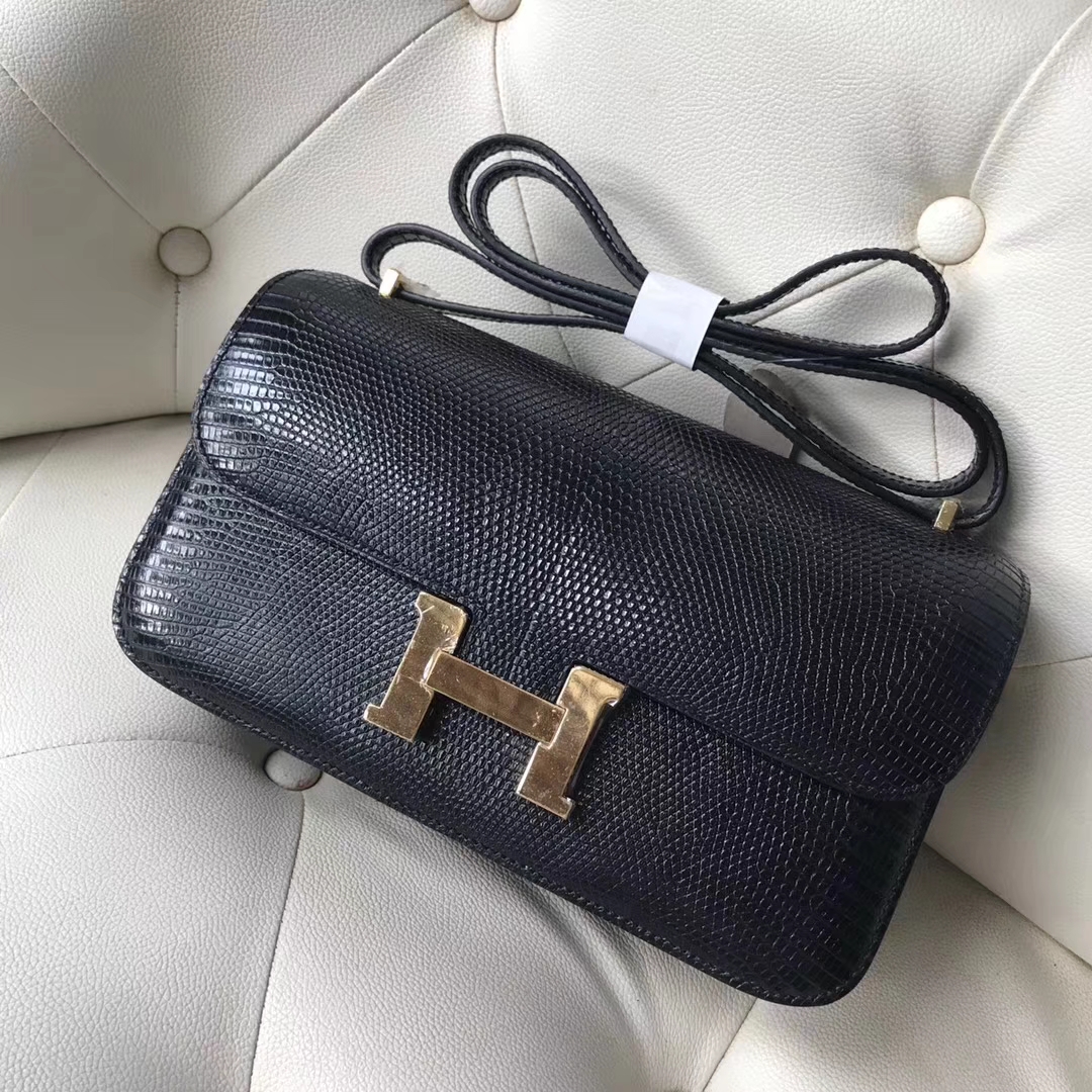 Hermès(爱马仕)Constance26cm lizard 进口蜥蜴皮 ck89黑色 蜡线全手工 接受定制-拉尔森鳄鱼皮具定制 - 爱马仕包包官网 Hermès(爱马仕)Constance26cm lizard 进口蜥蜴皮 ck89黑色 蜡线全手工 接受定制