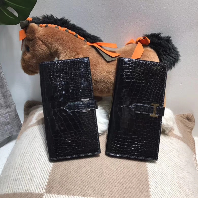 Hermès（爱马仕）bearn两折钱夹光面黑色 nior ck89 银扣 最经典不衰的颜色