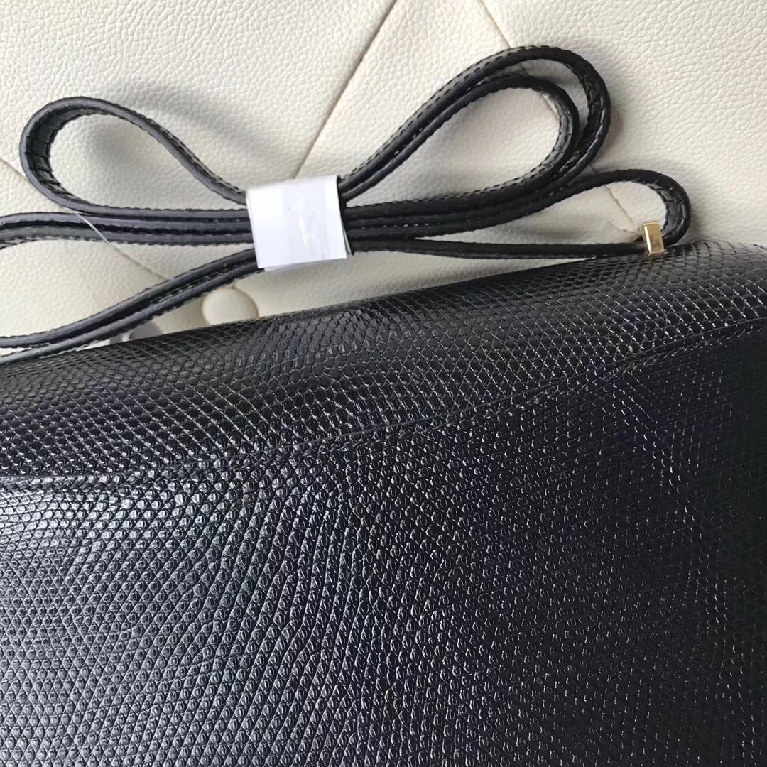 Hermès（爱马仕）Constance26cm lizard 进口蜥蜴皮 ck89黑色 蜡线全手工 接受定制
