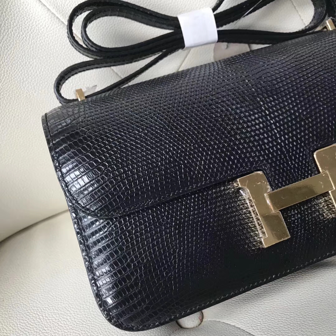 Hermès（爱马仕）Constance26cm lizard 进口蜥蜴皮 ck89黑色 蜡线全手工 接受定制