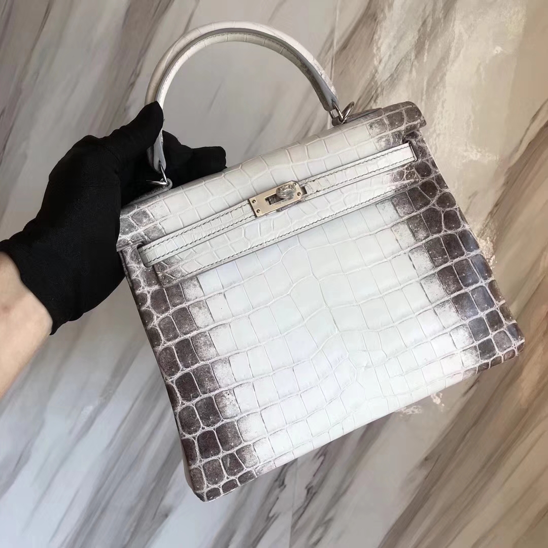 Hermès(爱马仕)小可爱 Kelly25cm Himalaya 喜马拉雅 银扣-拉尔森鳄鱼皮具定制 - 爱马仕包包官网 Hermès(爱马仕)小可爱 Kelly25cm Himalaya 喜马拉雅 银扣