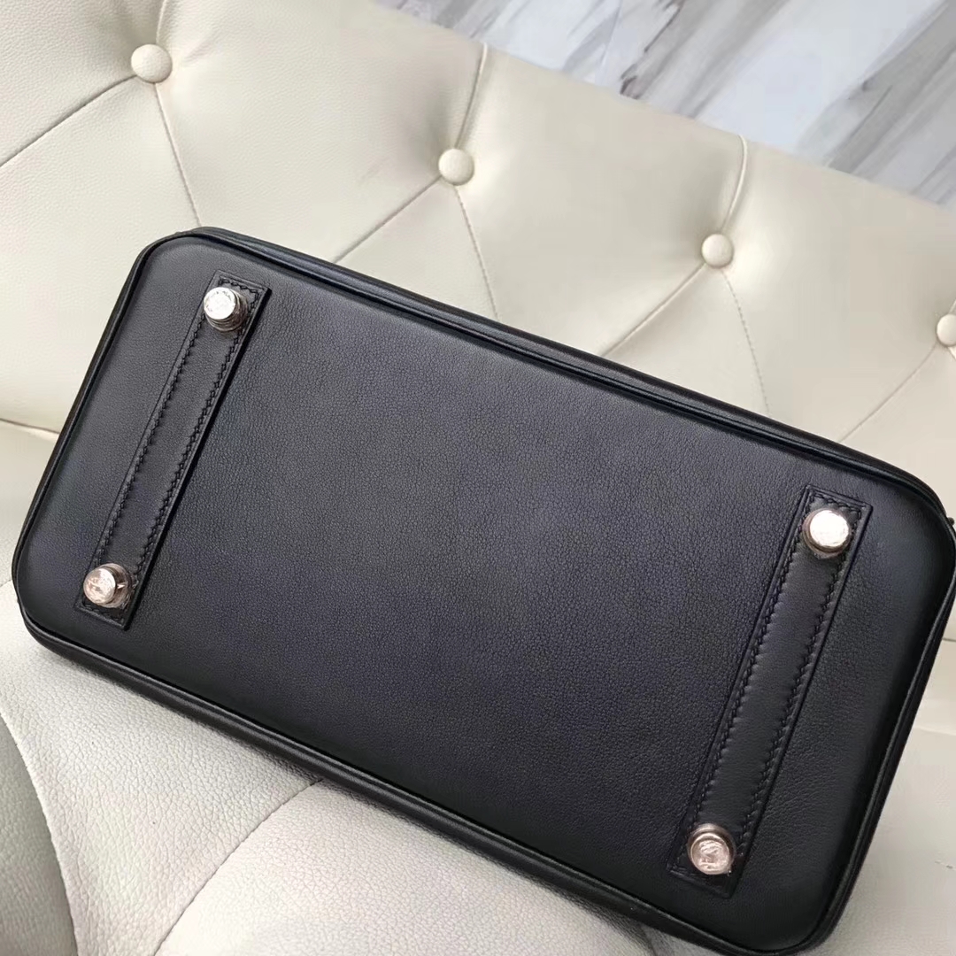 Hermès（爱马仕）Birkin25cm Swift 亮面鳄鱼 黑色 玫瑰金 Rose gold