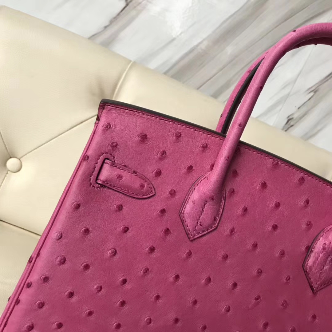 Hermès（爱马仕）Birkin30cm Ostrich Kk鸵鸟 E5 糖果粉 金扣