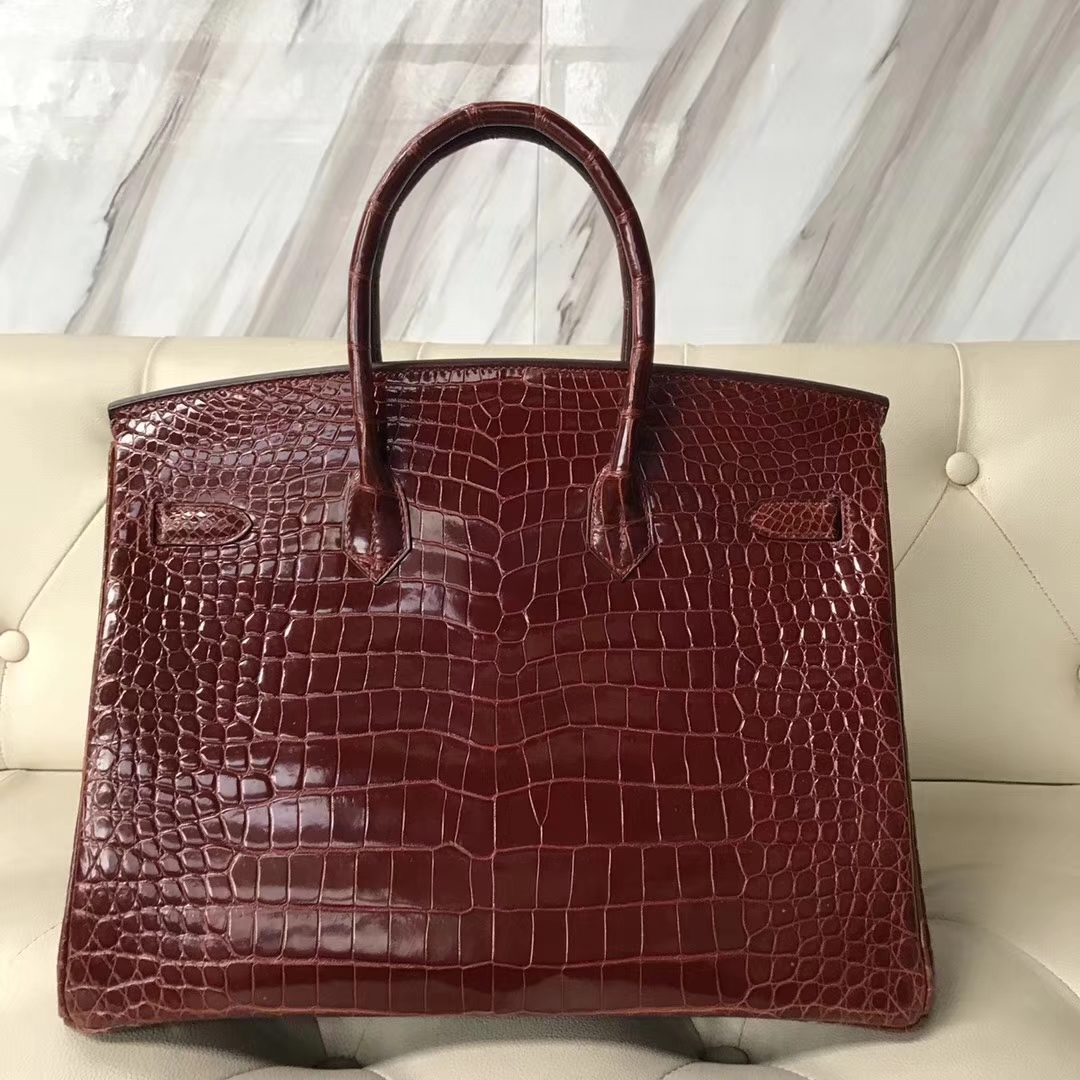 Hermès（爱马仕）Birkin porosus shiny 亮面澳洲湾鳄 ck31 蜜糖棕 miel 银扣 35cm