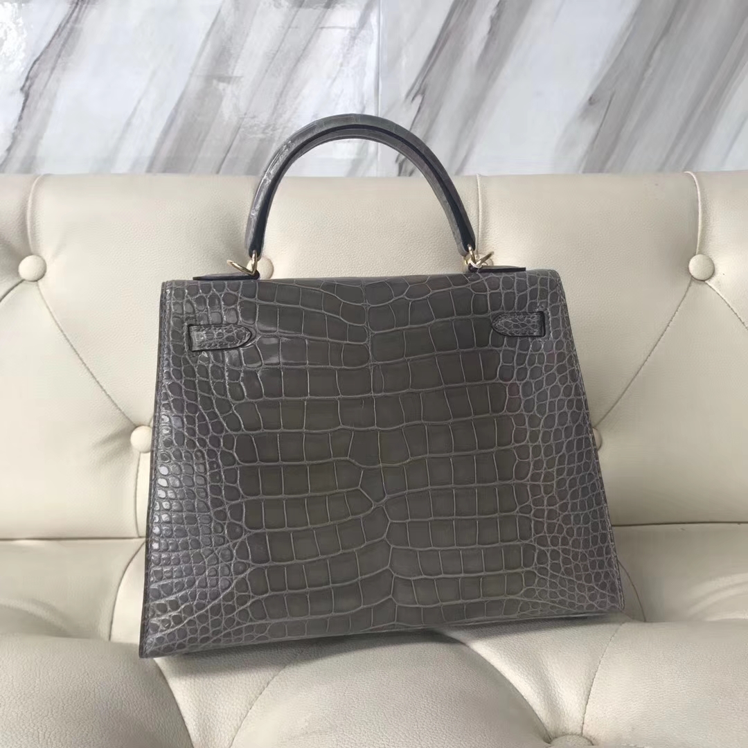 Hermès（爱马仕）Birkin 原厂御用小牛皮 M8沥青灰 顶级工艺 蜡线全手工 银扣 30cm