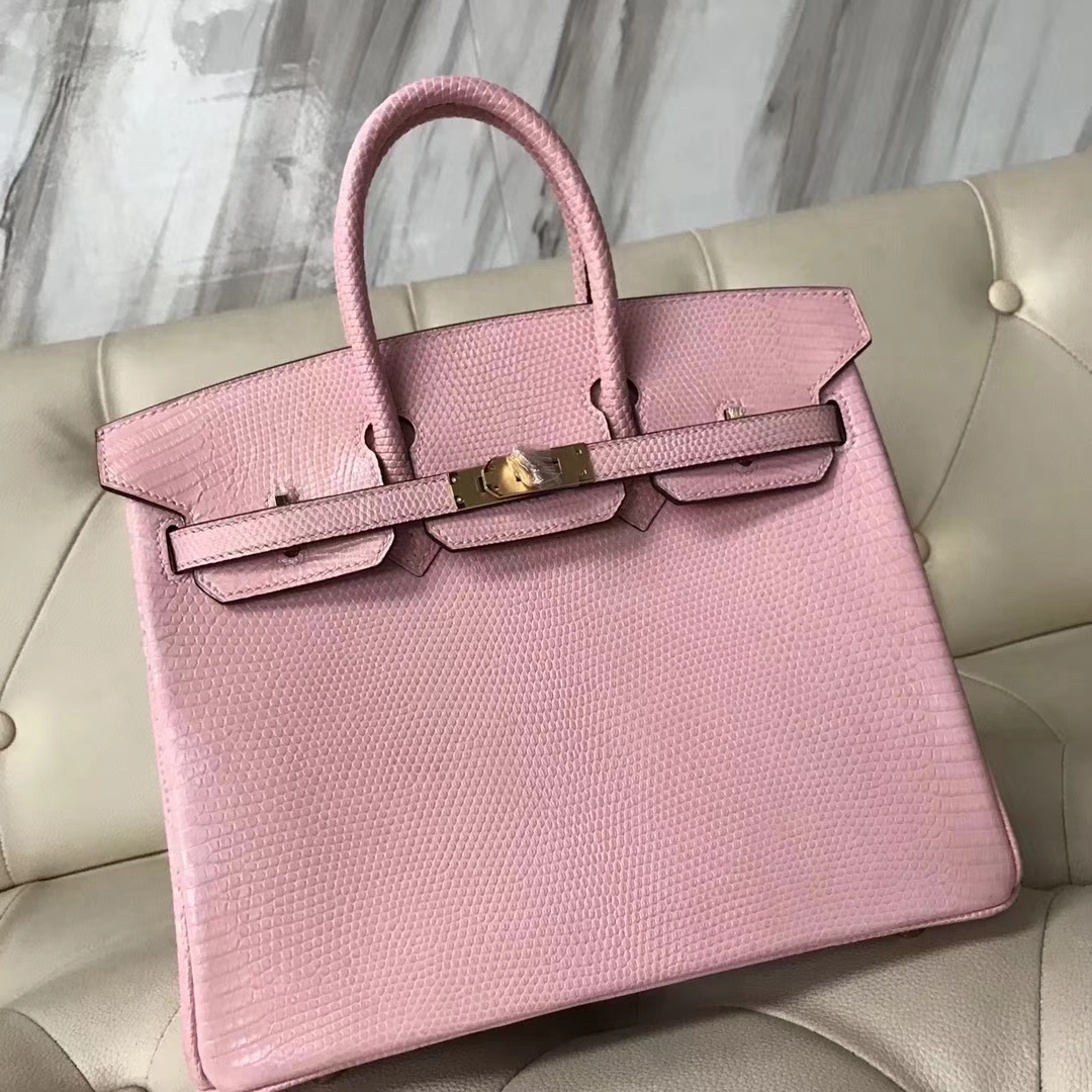 Hermès(爱马仕)Birkin lizard 进口蜥蜴皮 1Q奶昔粉 接受定制 25cm-拉尔森鳄鱼皮具定制 - 爱马仕包包官网 Hermès(爱马仕)Birkin lizard 进口蜥蜴皮 1Q奶昔粉 接受定制 25cm