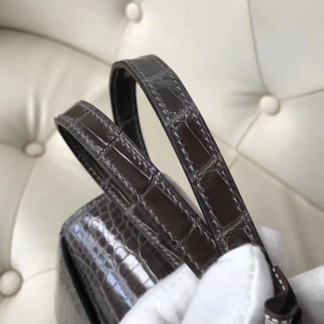 Hermès（爱马仕）Constance  Alligator shiny  ck88 石墨灰 graphite 金扣 18cm