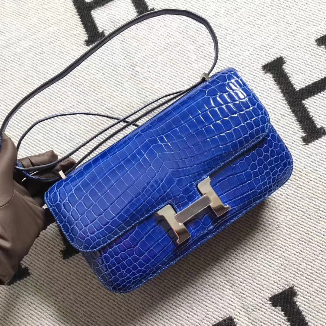 Hermès(爱马仕)Constance 空姐包 极品亮面鳄鱼 小康elan 希腊蓝 26cm-拉尔森鳄鱼皮具定制 - 爱马仕包包官网 Hermès(爱马仕)Constance 空姐包 极品亮面鳄鱼 小康elan 希腊蓝 26cm