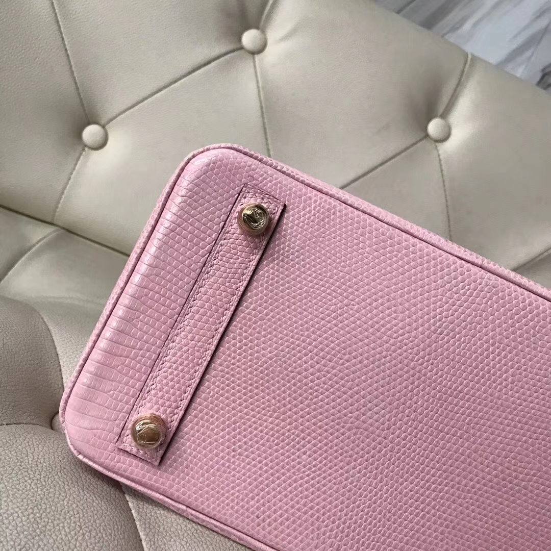 Hermès（爱马仕）Birkin lizard 进口蜥蜴皮 1Q奶昔粉 接受定制 25cm