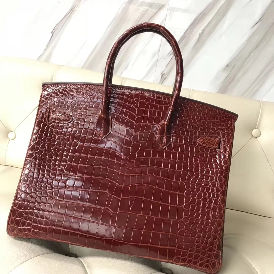 Hermès（爱马仕）Birkin porosus shiny 亮面澳洲湾鳄 ck31 蜜糖棕 miel 银扣 35cm