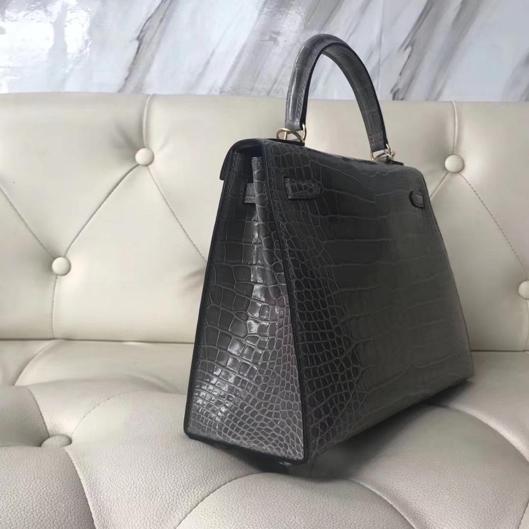 Hermès（爱马仕）Birkin 原厂御用小牛皮 M8沥青灰 顶级工艺 蜡线全手工 银扣 30cm