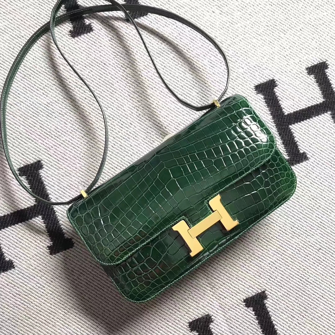 Hermès(爱马仕)Constance 空姐包 亮面小康 银扣 祖母绿 26cm-拉尔森鳄鱼皮具定制 - 爱马仕包包官网 Hermès(爱马仕)Constance 空姐包 亮面小康 银扣 祖母绿 26cm