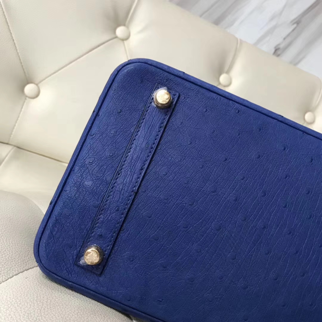 Hermès（爱马仕）Birkin30cm Ostrich Kk鸵鸟 7T 电光蓝 Blue eletric 金扣