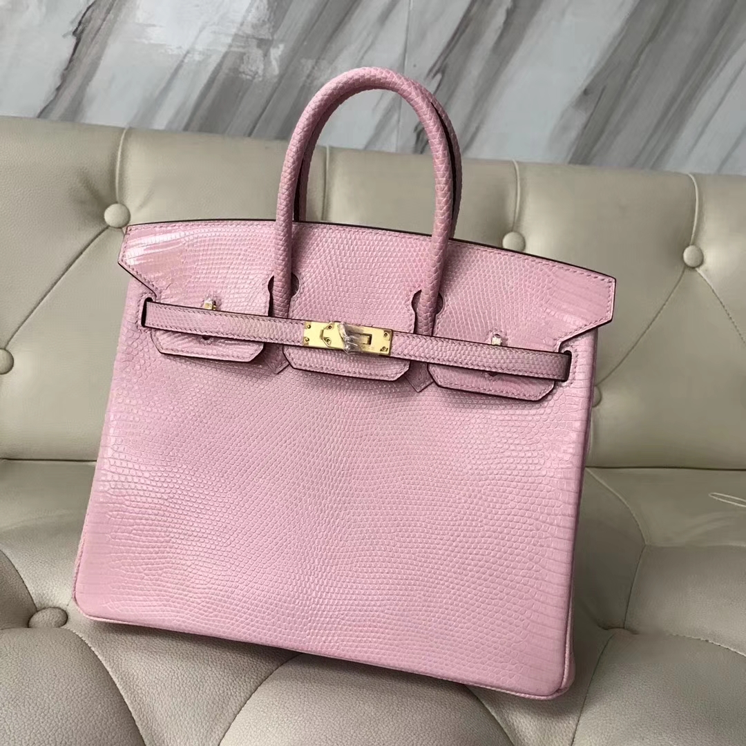 Hermès（爱马仕）Birkin lizard 进口蜥蜴皮 1Q奶昔粉 接受定制 25cm