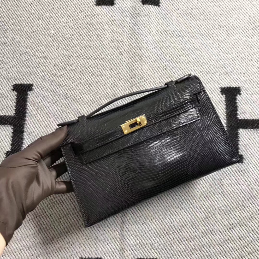 Hermès(爱马仕)蜥蜴皮 minikelly 22cm 黑金 好久没做过蜥蜴皮的现货-拉尔森鳄鱼皮具定制 - 爱马仕包包官网 Hermès(爱马仕)蜥蜴皮 minikelly 22cm 黑金 好久没做过蜥蜴皮的现货