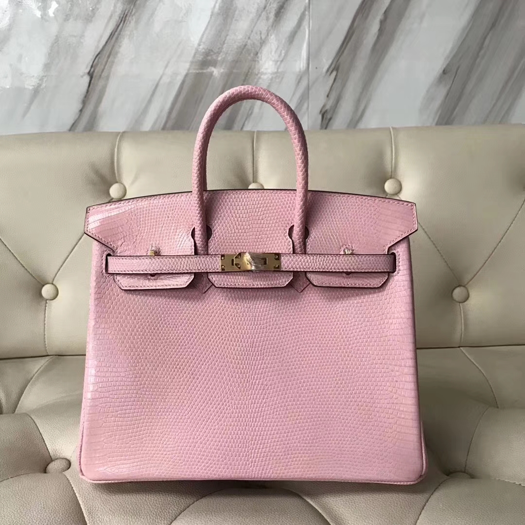 Hermès（爱马仕）Birkin lizard 进口蜥蜴皮 1Q奶昔粉 接受定制 25cm