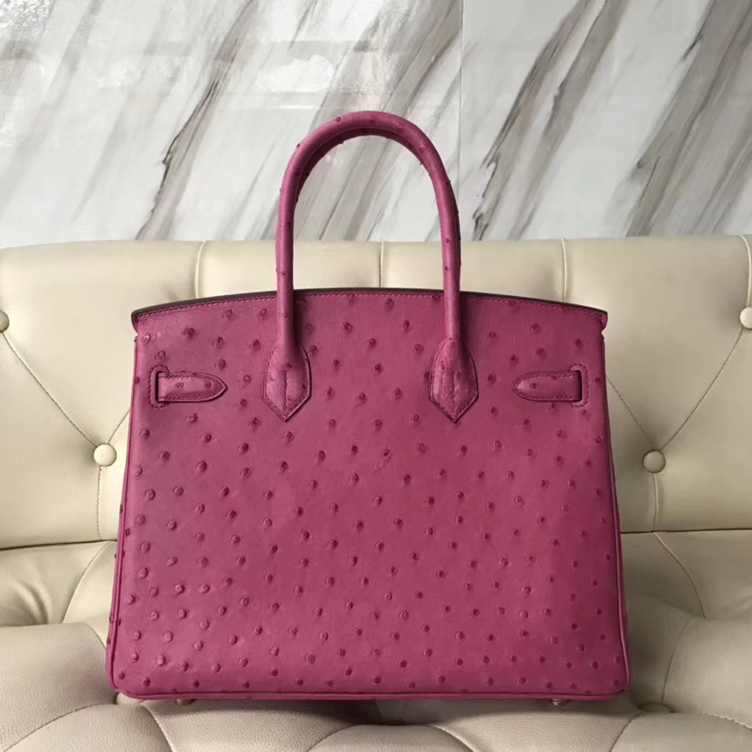 Hermès（爱马仕）Birkin30cm Ostrich Kk鸵鸟 E5 糖果粉 金扣