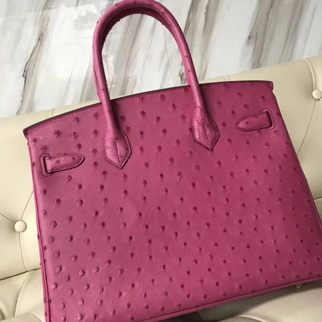 Hermès（爱马仕）Birkin30cm Ostrich Kk鸵鸟 E5 糖果粉 金扣