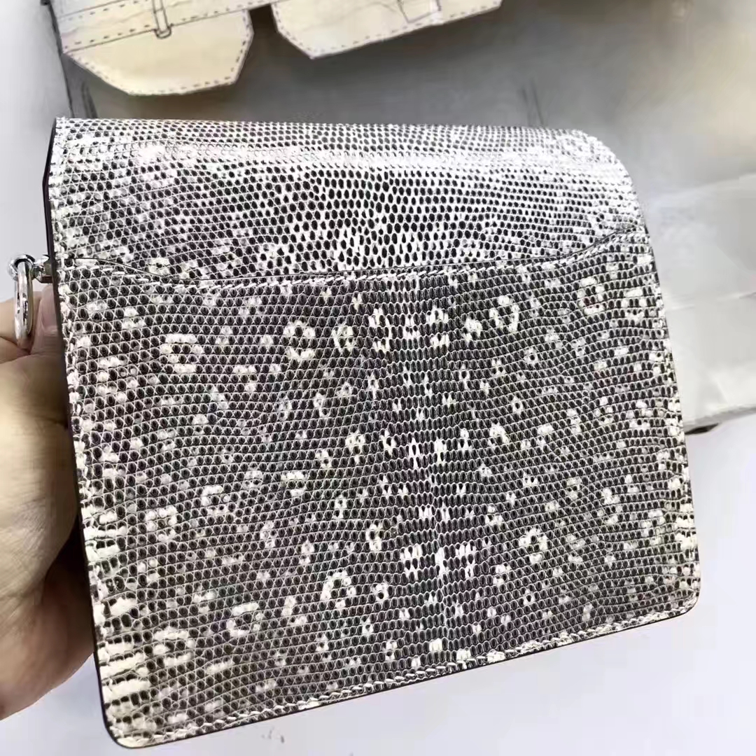 Hermès（爱马仕）Roulis 8L 奶油白 蜥蜴 小喜马拉雅色 银扣 现货 18cm