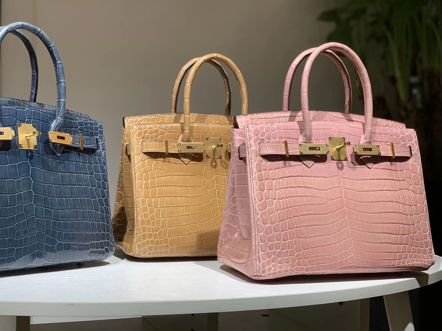 Hermès（爱马仕）Brikin铂金包 鳄鱼皮 玫瑰粉 30cm