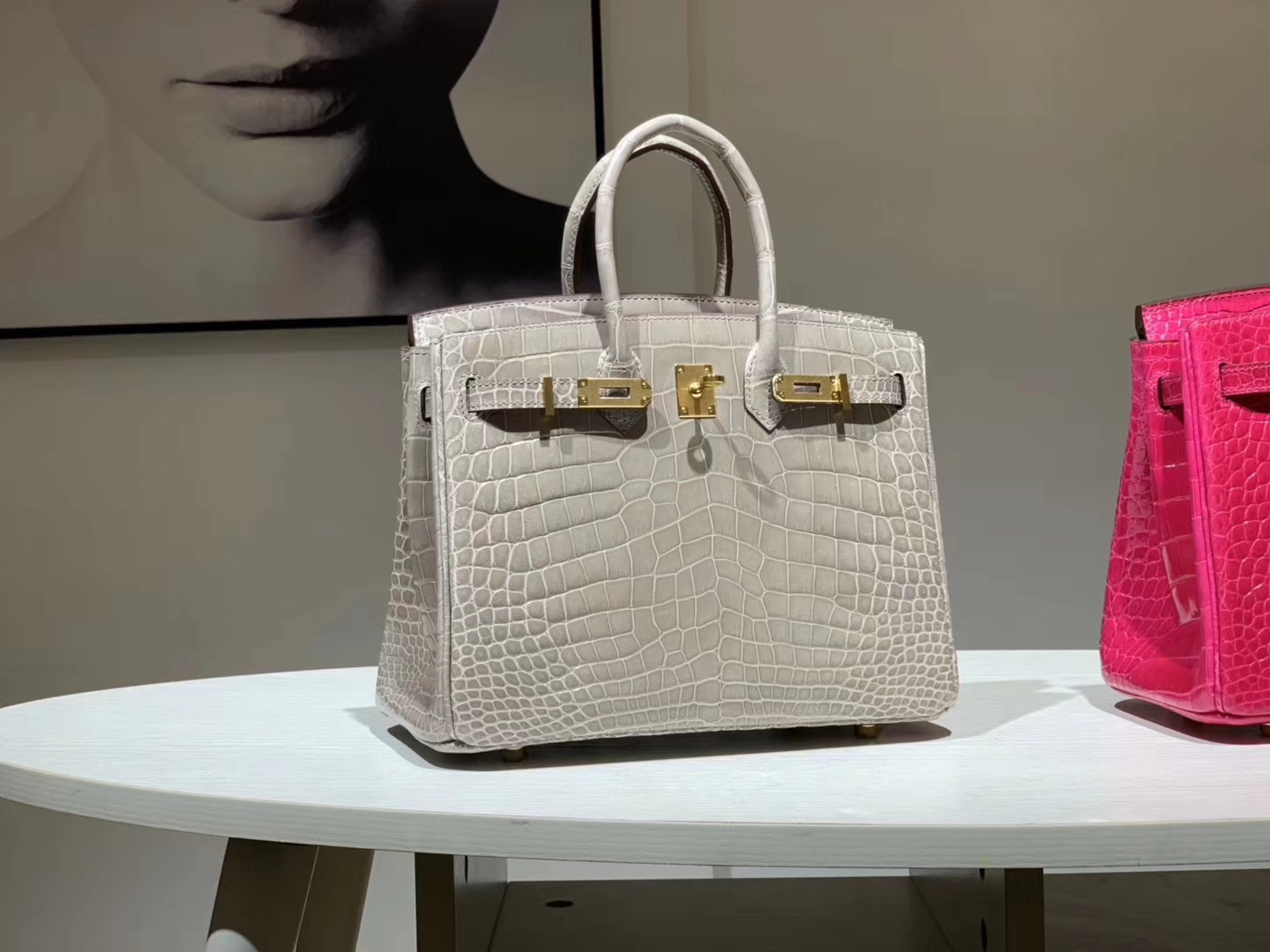 Hermès（爱马仕）Brikin 铂金包 鳄鱼皮 珍珠灰 30cm