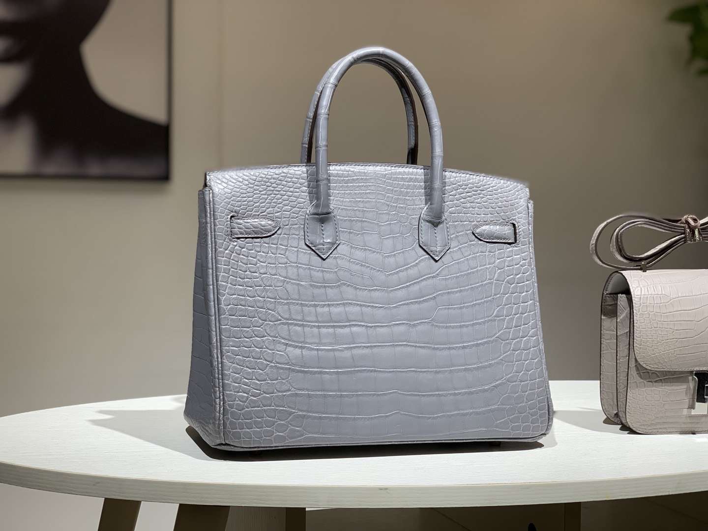 Hermès（爱马仕）Brikin 30cm Kelly 25cm 鳄鱼皮 沥青灰 现货