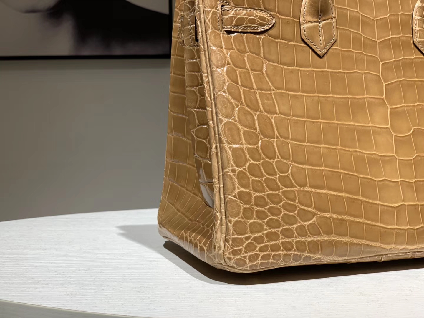 Hermès（爱马仕）Brikin铂金包 鳄鱼皮 杏色 30cm