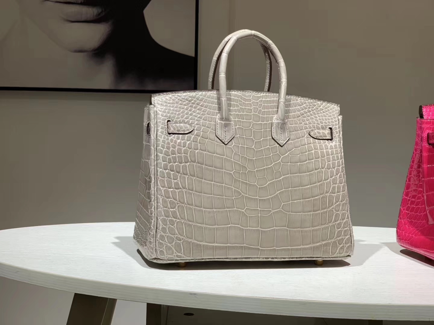 Hermès（爱马仕）Brikin 铂金包 鳄鱼皮 珍珠灰 30cm