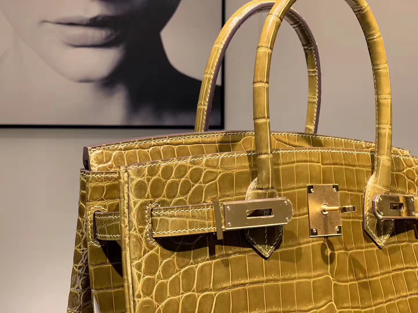 Hermès（爱马仕）Brikin铂金包 鳄鱼皮 姜皮黄 25cm 现货
