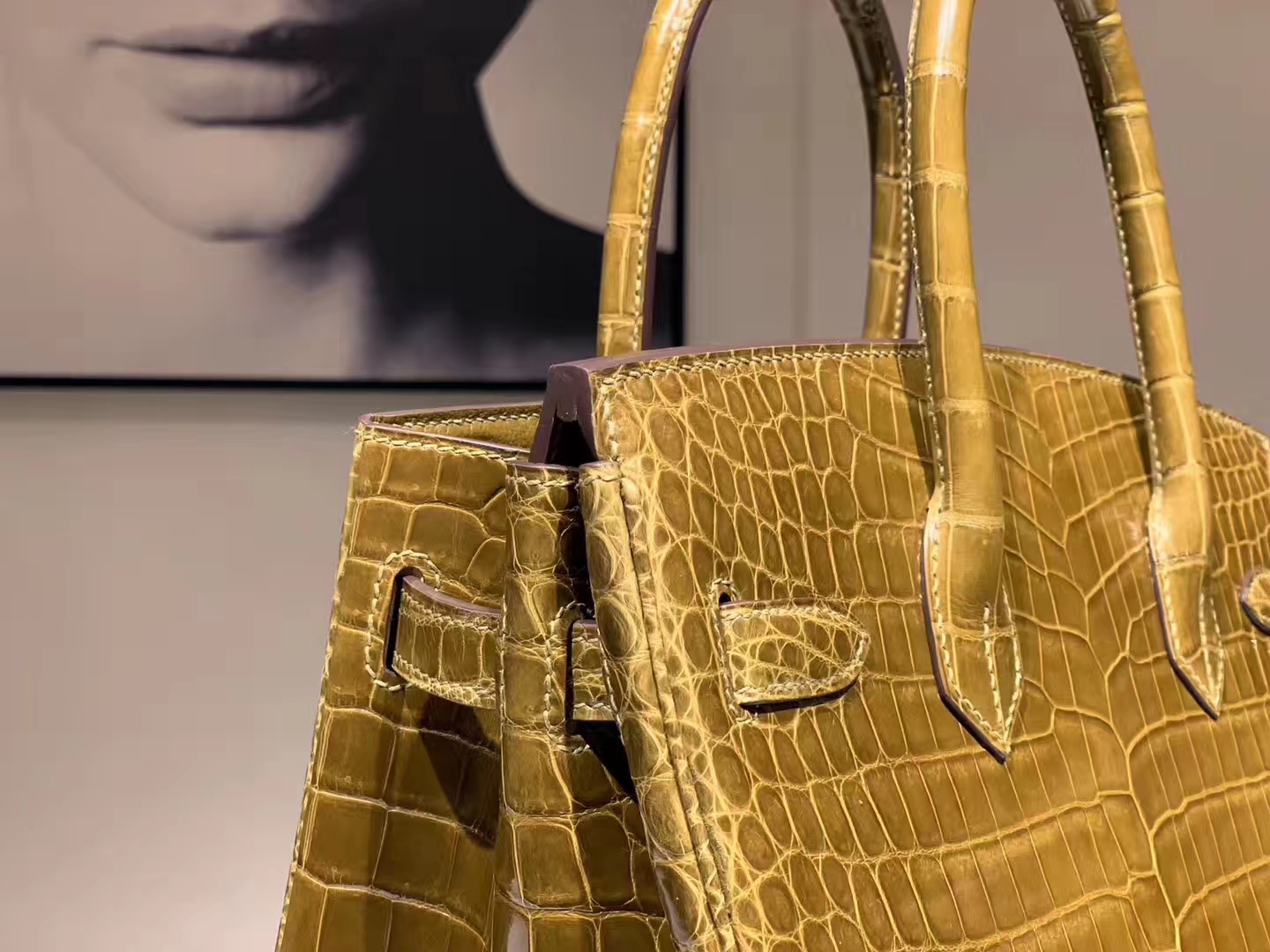Hermès（爱马仕）Brikin铂金包 鳄鱼皮 姜皮黄 25cm 现货