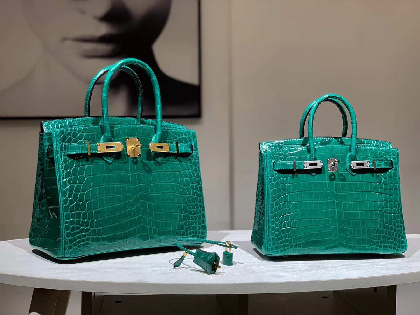 Hermès（爱马仕）Brikin铂金包 鳄鱼皮 仙人掌绿 25cm