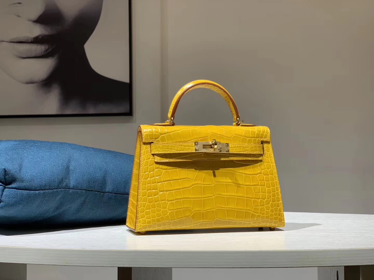 Hermès（爱马仕）mini kelly二代 鳄鱼皮 9D 琥珀黄 现货